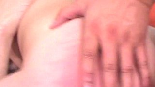 Double cumshot action in extreme threesome