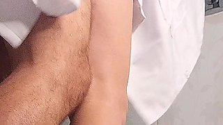 Slutty Nurse Catches Doctor on Duty and Performs Very Intimate Exam in Hospital Bathroom
