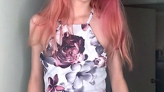 Petite amateur redheaded teen pisses and sucks cock
