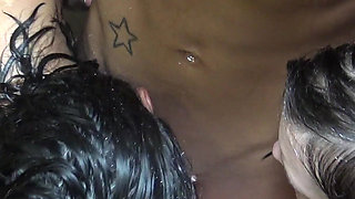 Lesbian shower with dulcemorena and young minitommy