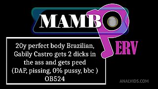20y Perfect Body Brazilian, Gabily Castro Gets 2 Dicks In The