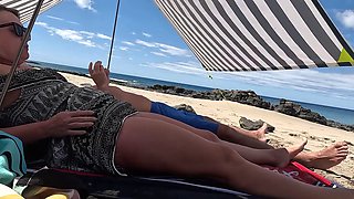 Seduced stepdad while we were together on the public beach