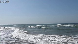 mature french milf is NOT SCARED to suck penis on the nude beach in Cap D'Agde France