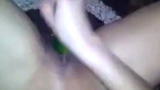 Asian Girl's Solo Fun with a Cucumber