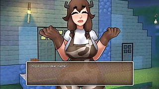 Steve gets down with a Minecraft cow babe in some steamy HornyCraft gameplay