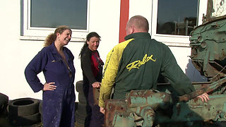 Great fucks at the mechanic with cum shot in face