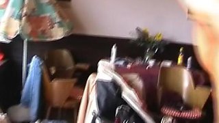 Horny Redhead German Babe Rides Two Fat Cocks