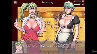 Titsjob in a furry game featuring busty maid Eroposefu