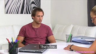 Gym-sculpted hunk's steamy adult film test - female agent