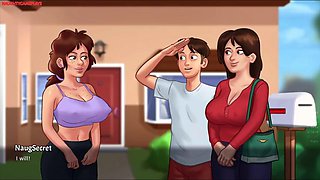 Watching a Movie With His Sexy Mature MILF Landlady Almost End With Sex - Summertime Saga 08