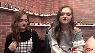 Double Trouble White Twins in Behind the Scene Tattoos and Blow Jobs - AltErotic
