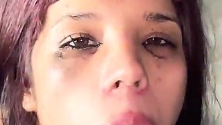 Lot of Milk Coming Out of My Mouth 2! Rough and Sloppy Blowjob, Face Fucking, Facial and Pee!