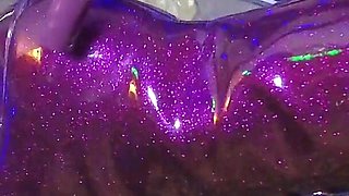 Dominatix Eva Latex Femdom Fetish Purple Rubber Big Ass MILF BDSM Solo Fuck Machine Hot High Heels