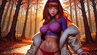 Daphne Blake From Scooby-Doo Teasing With Sexy Puffy Nipples Big Boobs. Cosplay AI JOI