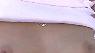 Hot Blonde Bares Her Pierced Pussy at a Public Beach