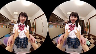 Stunning Japanese teen heartbreaker horny VR clip