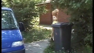 A young blonde approached by a man, hard banged in the toilet like a whore