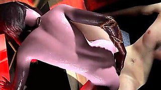 Demon Girl Rides Dick on the Couch