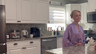 Blonde girl with big tits gets bored and calls her BBC friend to fill her pussy with hig huge shaft