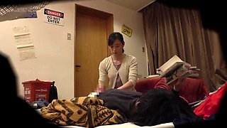Japanese Stepmom Hiraoka Reiko Fucks for Stress Relief - Creampie & Blowjob