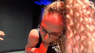 Danish Lesbian Domination: Glasses Girl Punishes Sex Slave with Latex Fetishes