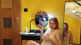 Busty Girl Smokes and Blows Hard.