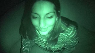 Night vision love making with latina Jimena Lago