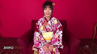 Chiharu Miyazawa Hot Japanese Blowjob in Kimono for Passionate Fuck