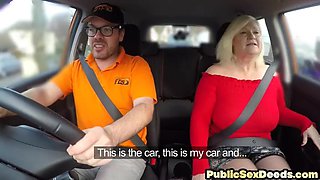 Dashcam amateur granny fucks instructor