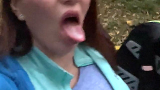 Outdoor Hairy Pussy Flashing Fingering