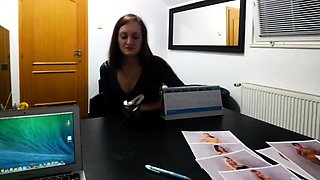 Cute British amateur babe fucks on casting