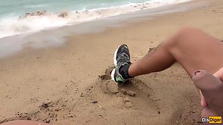 I See You Jerking Off To Me And I Want To Help You Cum! - Cock Flashing On Public Beach With Katty West