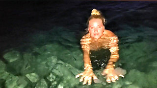 Skinny Dipping in the Aegean Sea in Greece at Night!