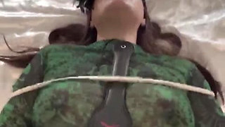 Wife tied up, fucked and swallows big cock cumload