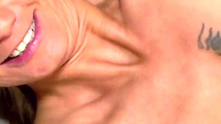Massage with the brunette German MILF and sex reward for a good client