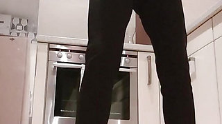 Julie squirts into buckets in the break room and drinks