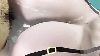 3D Huge Boobs Slut Cheating with Old Dick in the Pool