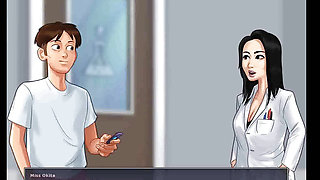 Summertime saga: MILF professor walks around the college with dildo in her pussy ep 73