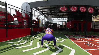 Athletic Asian with Big Tits: Outdoor Gym Fuck and Creampie