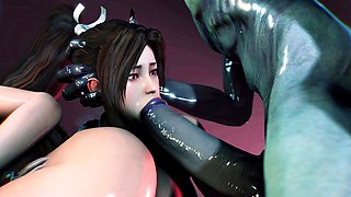 Bad guys with big dicks are her weakness. Animation anal sex