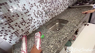 My Hot Neighbor Seduced Me and I Ended up Eating Her Out in the Apartment Kitchen