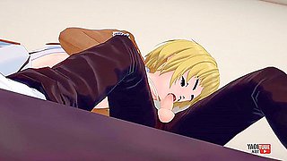 Shingeki No Kyojin Yaoi - Eren Use A Dildo With Armin And Armin Blowjob To Eren With Car Toon