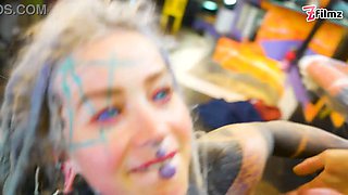 Pornstar Tattoo Artist gets Assfucked from Customer - hard Anal, ATM, facial cumshoot