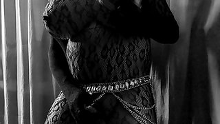 Rikki Ocean Cumming in a Sexy Black Bodysuit