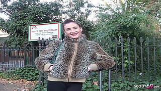 German Scout - Skinny redhead mature Scarlett talk to fuck at a street casting