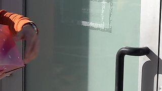 Sexy Secretary Asks Courier to Try on Gift for Her Husband.