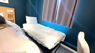 CLOSE UP of hard-core pussy fuck in hotel room, CUM IN HER PUSSY, hardcore hotel room sex, perfect body babe fucked bareback