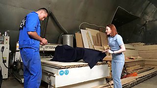 Fuckmachine on Factory: Seduced a Worker to Fuck with Him and Test It