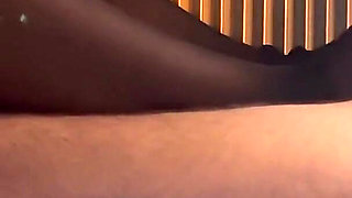 Rubbing Cock on Pantyhose Until Cum in Nylon