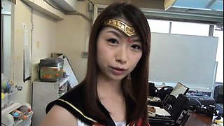 Sweet Oriental girl in uniform fulfills her bondage fantasy